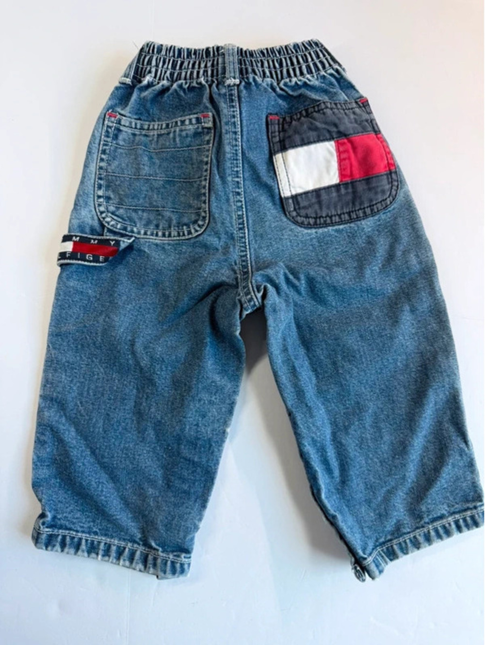 Vintage Tommy Hilfiger Baby Boys Denim Jeans Flag Pocket Size 12-18M